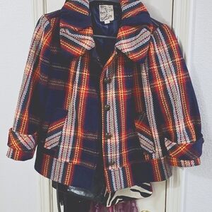 Anthropologie brand Tulle, plaid blazer